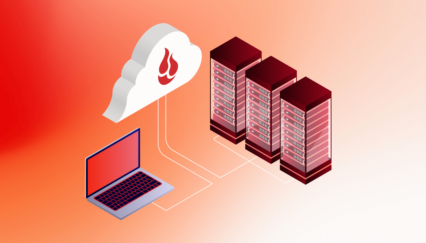 A decorative images showing a hybrid cloud environment.