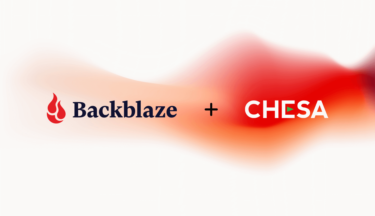 A decorative image showing the Backblaze and CHESA logos. 