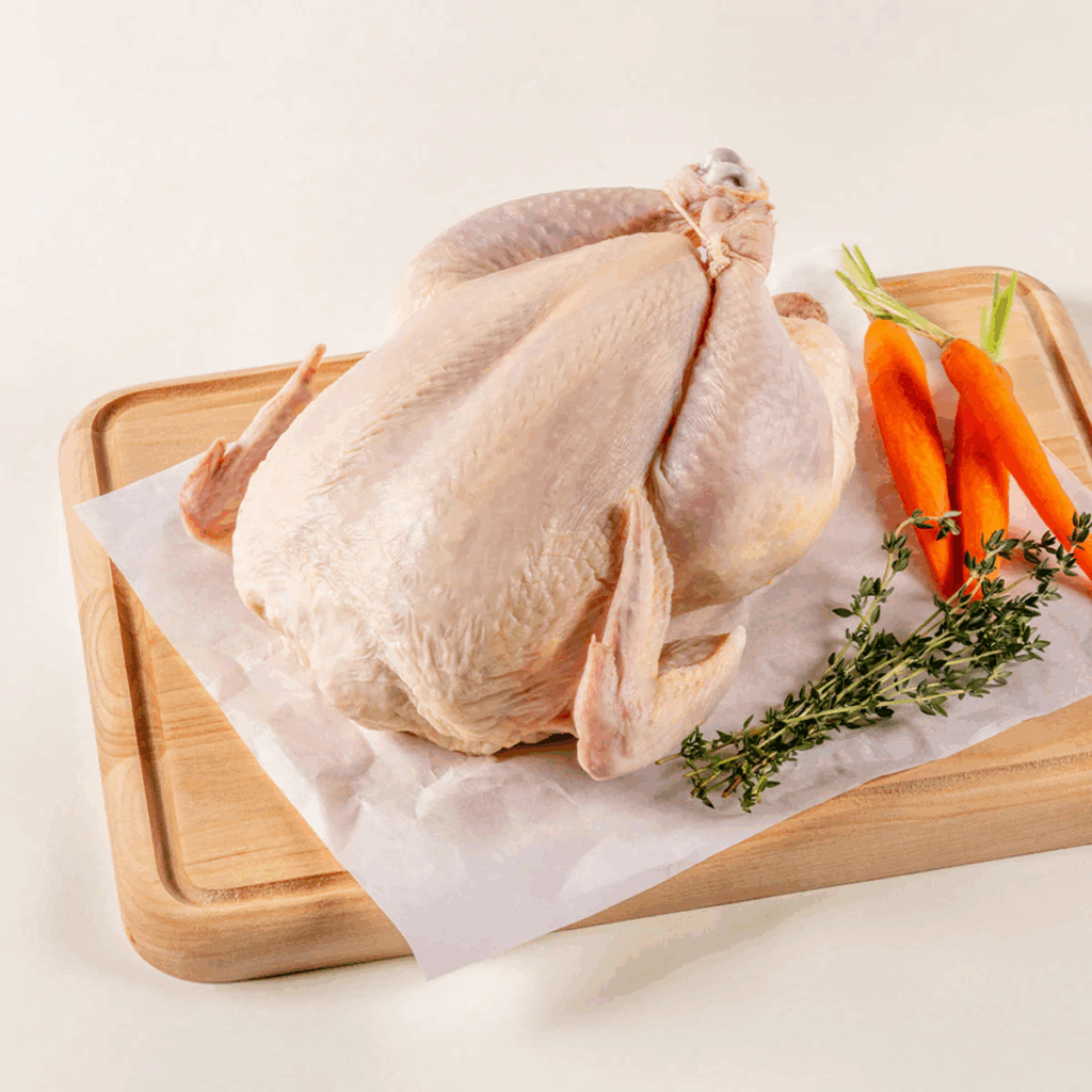 An image of a turkey on a cutting board