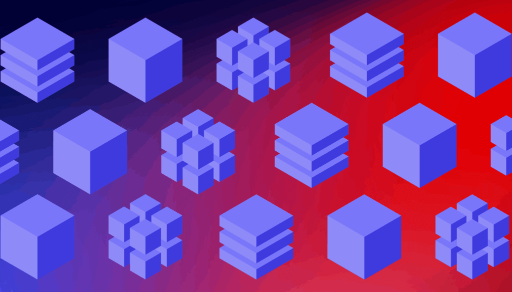 A decorative image showing several cubes split into different smaller shapes. 