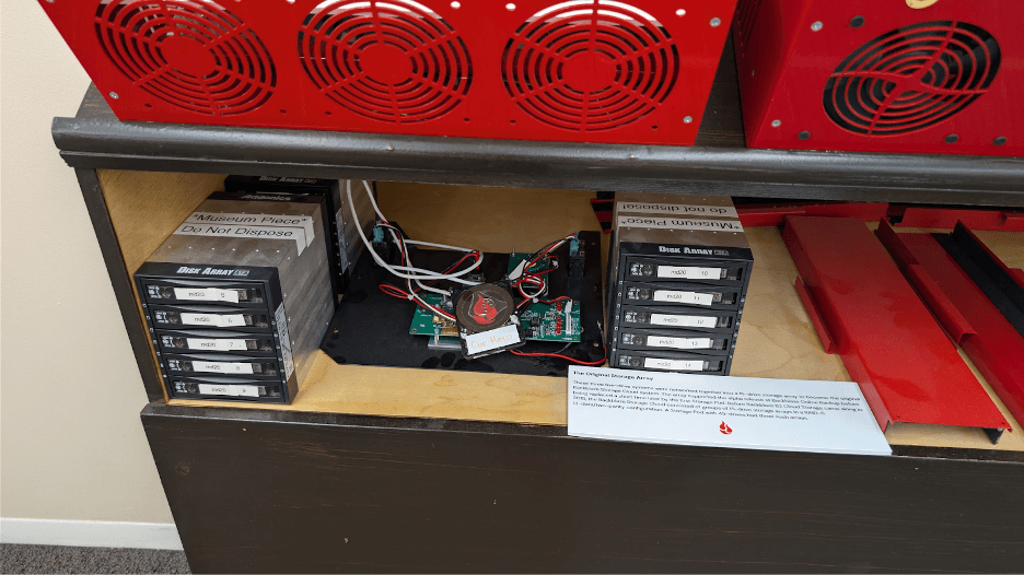 A photo from the Backblaze Storage Pod museum (now closed).