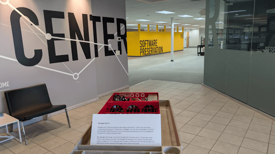 The Storage Pod in its new home at the Computer History Museum.
