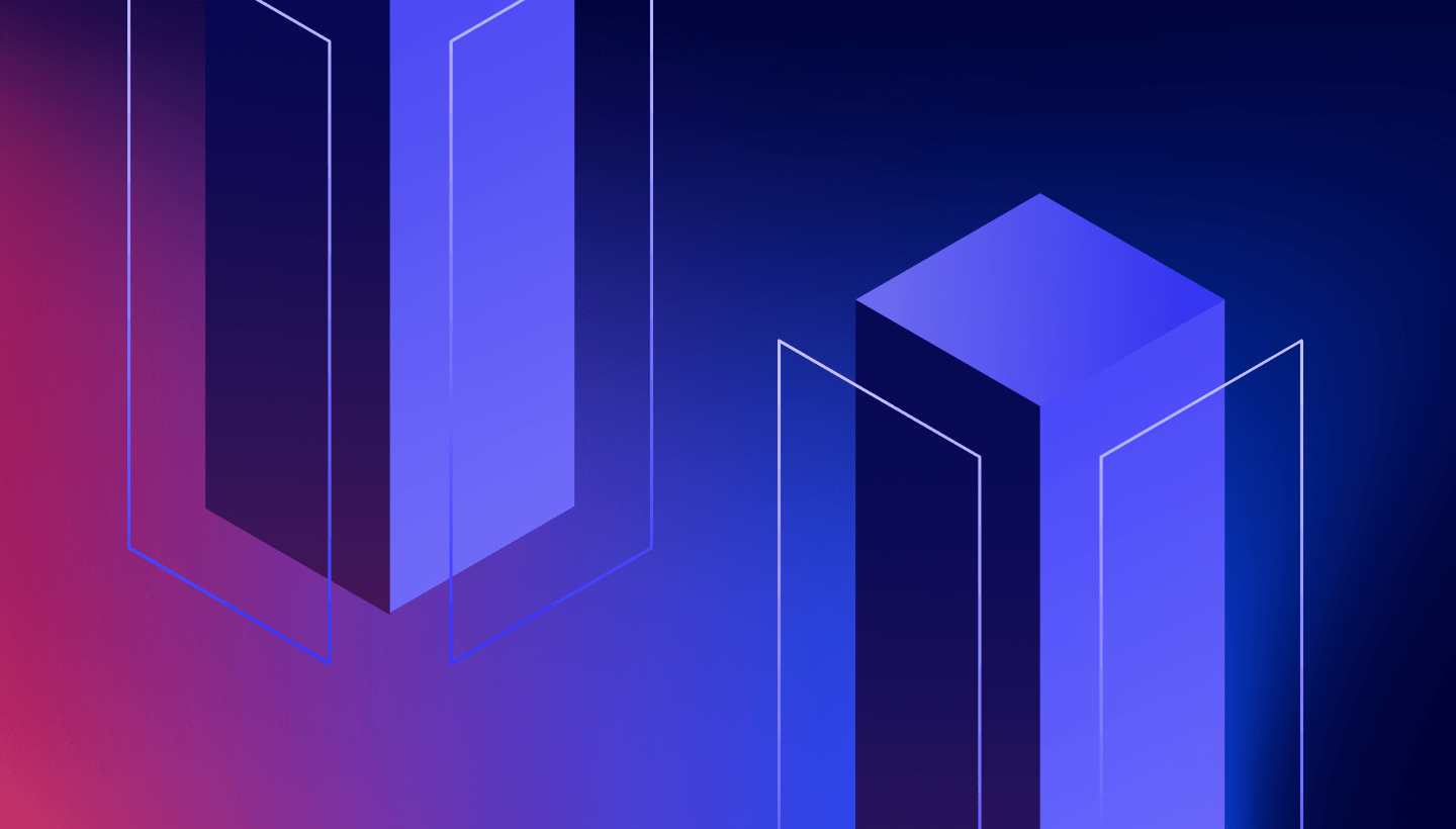 A decorative image showing several columns on a gradient background. 
