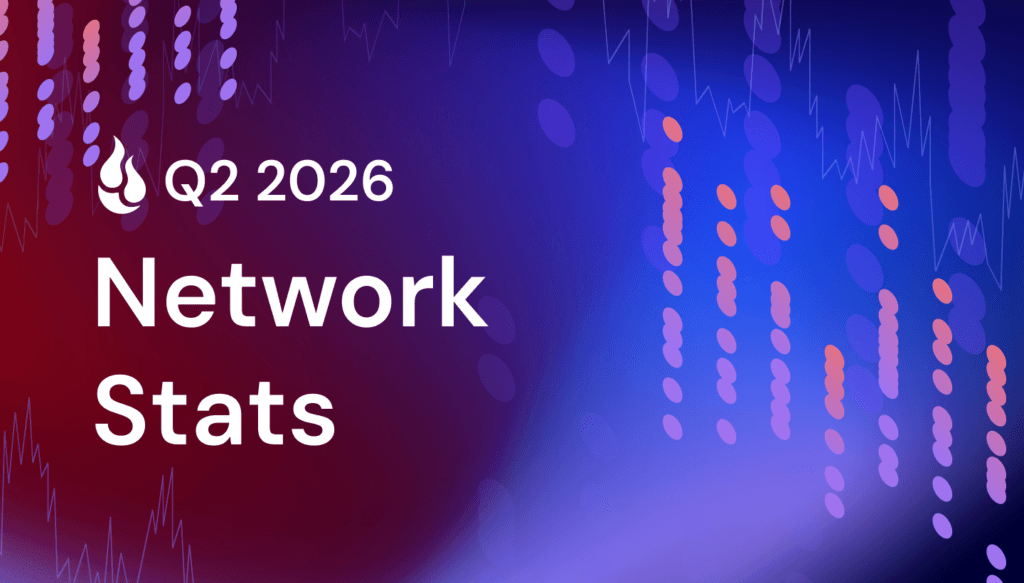 An image with a textured background and the words Q2 2026 Network Stats.